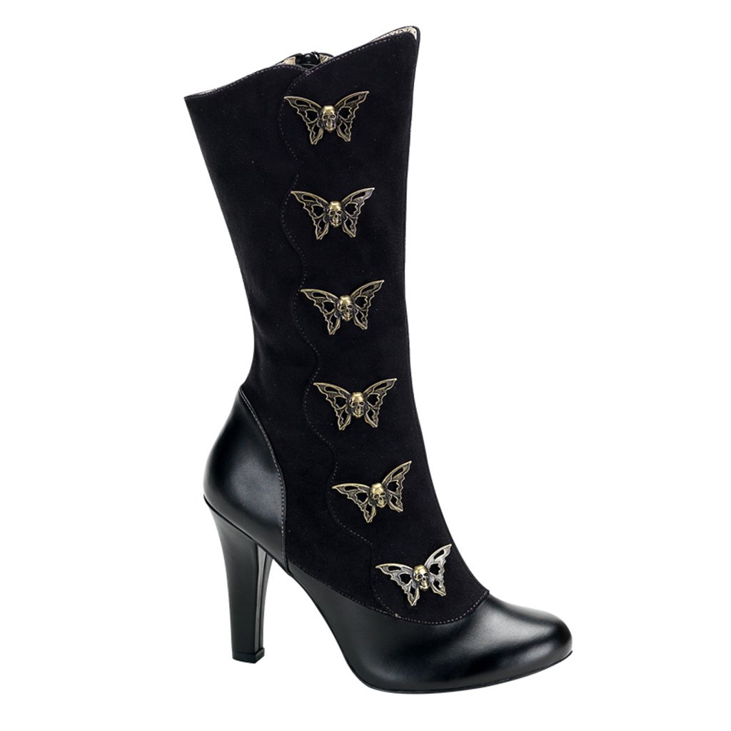 Bottes Hauteur Genoux Demonia Tesla 107 Vegan Cuir Femme - Noir 29067-OQHN